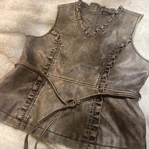 DOLLHOUSE OUTERWEAR FAUX LEATHER VEST